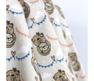 Designerstoff Biojersey Endless Love - beige